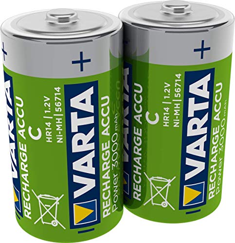 VARTA 56714 - Pilas Recargables AA, NiMHm, 3000mAh, Pack de 2