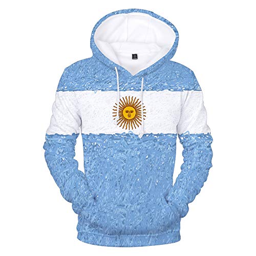 VIOY Sudadera Copa Europea America's Cup Selección Nacional Portugal Argentina Brasil Alemania Fútbol Regalo Ventilador Competencia/Argentina A/XXXL