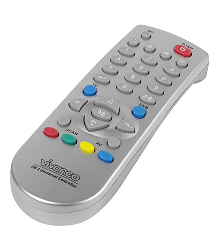 Vivanco Universal 2in1 TV/DVB - Mando a distancia universal para TV, plateado