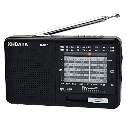 XHDATA D-328 Portable Radio Support TF Card FM Am SW Multi-Band World Receiver (D-328)