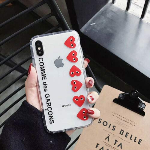 yanmeishop CDG Play Comme Des Garcons Soft Silicone Case Cover for iPhone 6 7 8 X XS MAX XR