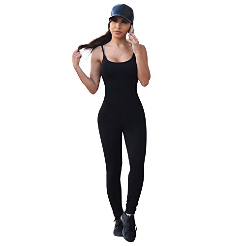 ZORE  Pantalones de Mujer,Traje Atractivo Mujeres Cinturón de Condole Deportes Club Wear Monos Largos (Black, S)