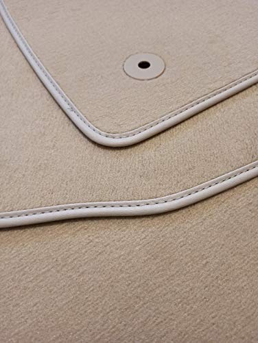 Accesorionline Alfombrillas Velour Premium para VW Touareg - Todos los Modelos - Moqueta Beige máxima Calidad - Anclajes y Medidas Originales alfombras esterillas CRV (Touareg I hasta 2010)