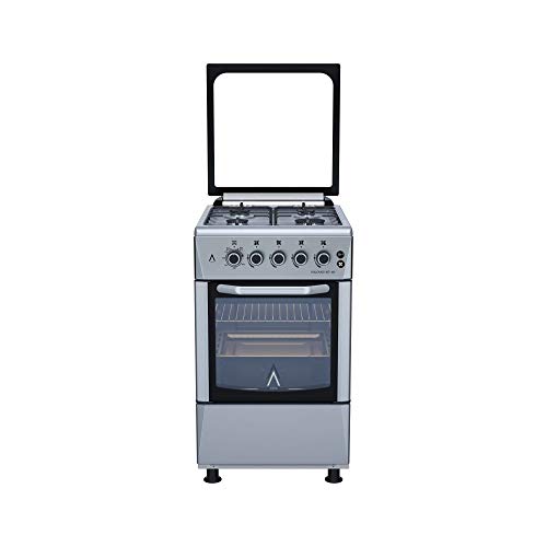 ALPHA Cocina de Gas VULCANO 3D-50 Inox, Encendido automático, corte de gas seguro y temporizador en horno. **Alta Gama**