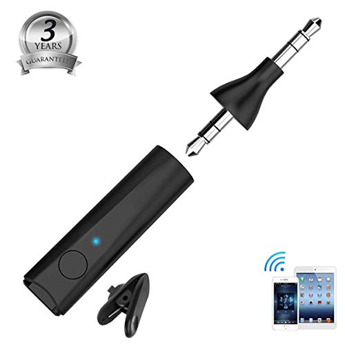 Bluetooth Receiver, GAKOV Bluetooth Aux Adapter Car Hands Free Kit for Home/Car Audio Music Streaming Stereo System, Headphones, Speakers 3.5mm