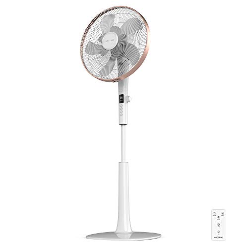 Cecotec Ventilador de Pie ForceSilence 1030 SmartExtreme. 10 Aspas 16"(40cm) de Diámetro, Oscilante, 24 Velocidades, Ajustable(112-135cm), Motor de Cobre, Temporizador de 15h, Mando a Distancia, 60W