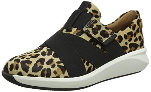 Clarks Un Rio Strap, Zapatillas para Mujer, Multicolor (Leopard PRT Pony Leopard PRT Pony), 39 EU