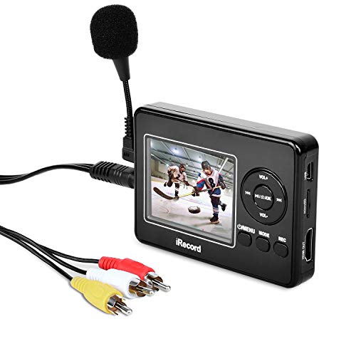 Convertidor de captura de vídeo Con Micrófono, VHS a DVD Digital Grabber Grabador, RCA a HDMI Capturadora Digitalizadora, Jugador y Guardar en tarjeta SD
