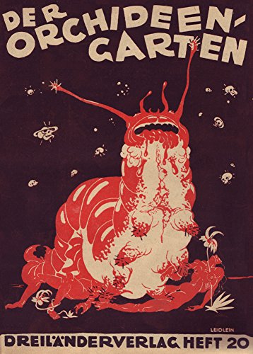 Diseño de demonología, Brujería, ocultismo y Magick der ORCHIDEENGARTEN c1919 – 21 el jardín de orquídeas. La primera revista de fantasía del mundo número 20 250 gsm A3 brillante tarjeta de arte reproducción portada Póster