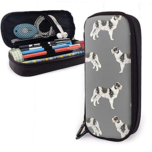 Estuche para lápices Border Collie Blue Merle Dogs, estuche para maquillaje de gran capacidad