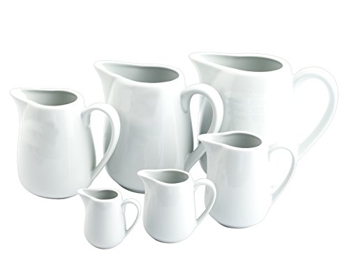 HOTELWARE - Lechera de Porcelana para una Taza - Línea Ariston - Capacidad 140 ml - Color Blanco - Medidas 10 x 4 x 8 cm