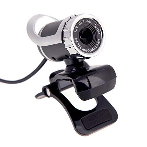 KKmoon - Webcam HD USB 2.0 50M Pixels 360 ° Ajustable con micrófono Integrado para Skype Escritorio PC portátil Plata