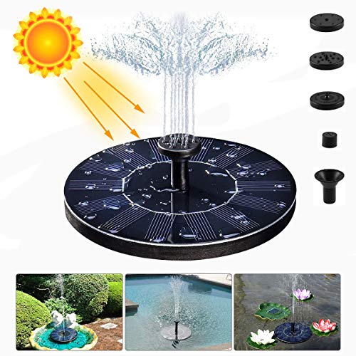 LIUMY Solar Fuente Bomba,1.4W Fuente Solar Jardín Solar Panel Flotador Fuente，Kit de Bomba Sumergible para el Aire Libre Baño de Aves, Estanque, Piscina, Patio, decoración de jardín