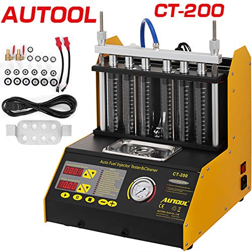 Mophorn Máquina de Limpieza de Inyectores 6 Cilindros Limpiador de Inyectores de Combustible Cilindro Profesional CT200