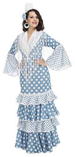 My Other Me Me-204376 Disfraz de flamenca Guadalquivir para mujer, color turquesa, M-L (Viving Costumes 204376)