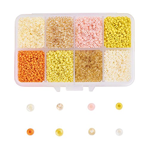 NBEADS 1 Caja (sobre 12500pcs) 12/0 Ceilán Cristal Redondo Seed Beads Loose Spacer Beads para Joyas Hacer