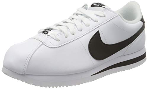 Nike Men's Cortez Basic Leather Shoe, Zapatillas de Trail Running para Hombre, Multicolor (White/Black/Metallic Silver 100), 41 EU