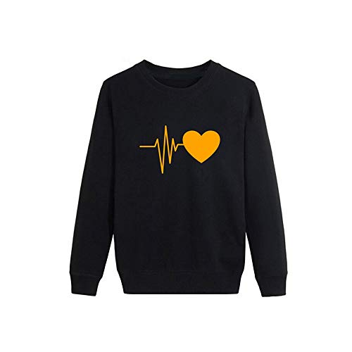 OverDose mujer De Moda De OtoñO De Manga Larga del CorazóN Impreso Jersey Blusa Moda Tops Mejor Venta Camiseta Larga Sudadera