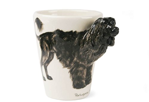 Perro de Agua Portugués Taza de Café Hecho a Mano 8oz Negro (10cm x 8cm)