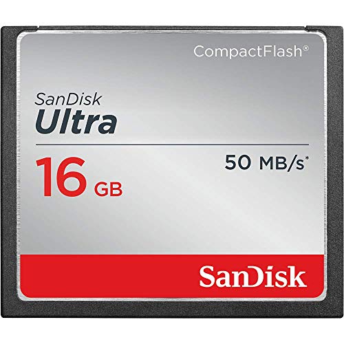 SanDisk Ultra CompactFlash - Tarjeta de Memoria de 16 GB (UDMA7, hasta 50 MB/s de Lectura)