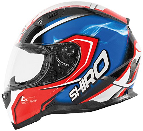 Shiro casco, Motegi RED-BLUE, tamaño L