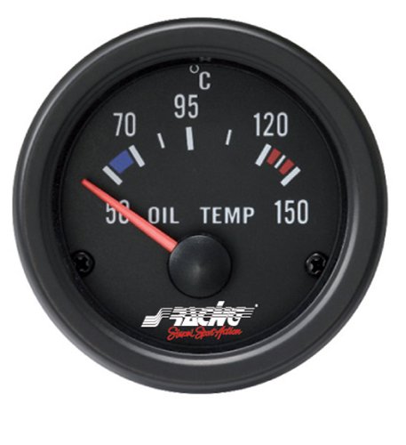 Simoni Racing OT/B Indicador Eléctrico de Temperatura Aceite, Negro