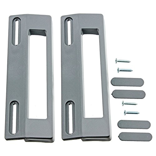 Spares2go - Tiradores universales para puerta de frigorífico o congelador (190 mm), color plateado y gris