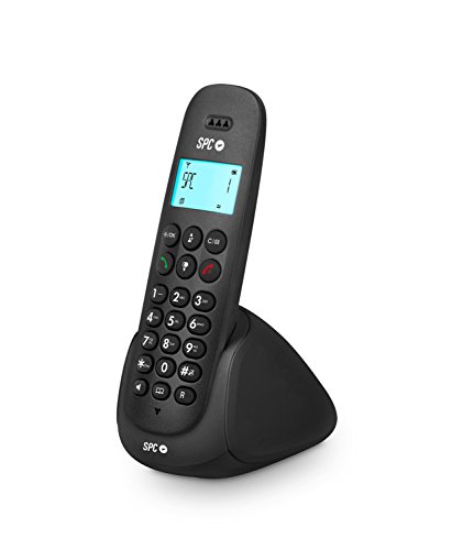 SPC Art - Teléfono inalámbrico con agenda, manos libres e identificador de llamadas  – Color Negro