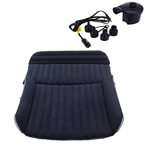 SUV Matelas Double gonflable avec pompe à air Heavy Duty gonflable de voiture Matelas lit pour SUV Auto Voiture gonflable Air Matelas lit pour siège arrière de voitures, PVC, SUV Black