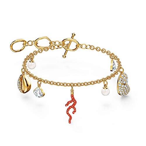 Swarovski Pulsera Shell Coral, de Mujer, Rojo, baño Tono Oro