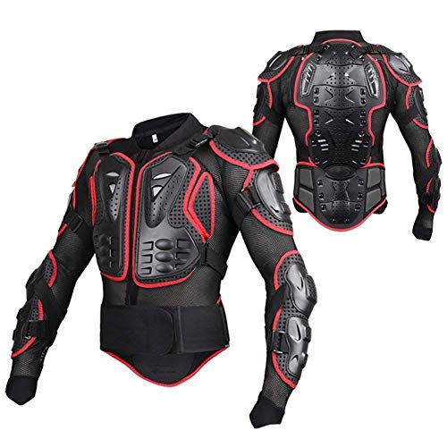 WILDKEN Chaqueta de Protección para Motocross Motos Ropa Protectora de Cuerpo Armadura Completo Profesional de Motocicleta Deportiva para Hombres Columna Vertebral Hombro Mujer Pecho (Rojo, M)