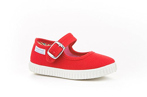 Zapatillas Merceditas de Lona para Niñas, Angelitos mod.123, Calzado Infantil Made in Spain, Garantia de Calidad. (24, Rojo)