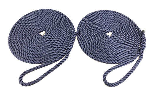 2 x 8 metros de 12 mm azul marino Softline amarre cuerdas líneas. alabeos, barco, yates, Canal