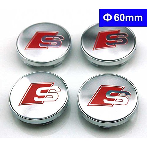 4pcs W179 60 mm Estilo de coches Accesorios Emblema Insignia Adhesivo Rueda Hub Caps Centro para SLINE Audi A1 A3 A4 A5 A6 A7 A8 Q3 Q5 Q7 R8 TT RS