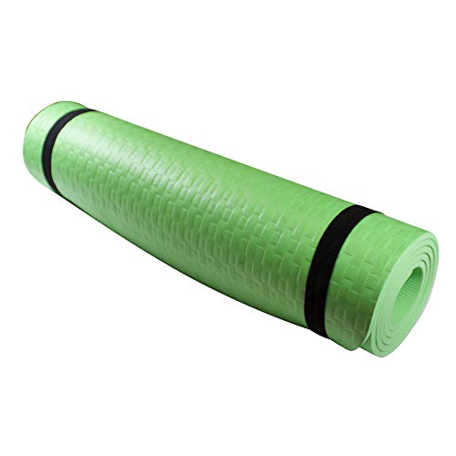 Azorex Esterilla Yoga Espeso Antideslizante Alfombrilla de Yoga Espesor 8/10 mm Esterilla Pilates Esterilla Deporte con Correa de Hombro (Verde, Espesor 8mm Ancho 61cm)