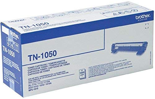 Brother TN1050 - Tóner original para las impresoras HL1110, HL1210W, HL1212W, DCP1510, DCP1610W, DCP1612W, MFC1910W, Negro