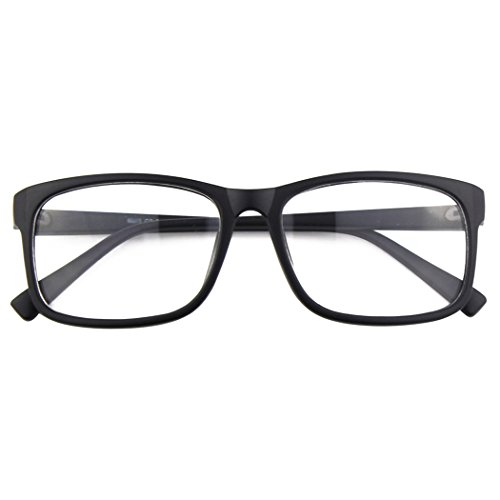 CGID CN12 Retro Anteojos Lente Claro Gafas Para Mujer y Hombre,Mate Negro