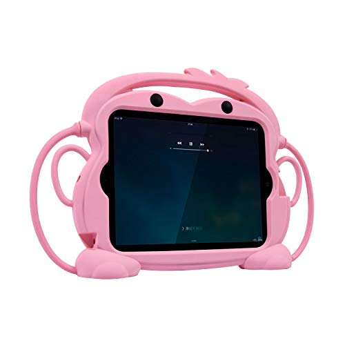 CHIN FAI Kids Case para iPad 2/3/4 - [Serie Monkey de Doble Cara] Soporte a Prueba de Golpes Funda Protectora de Silicona para iPad 2 3 4 Tableta (Rosado)