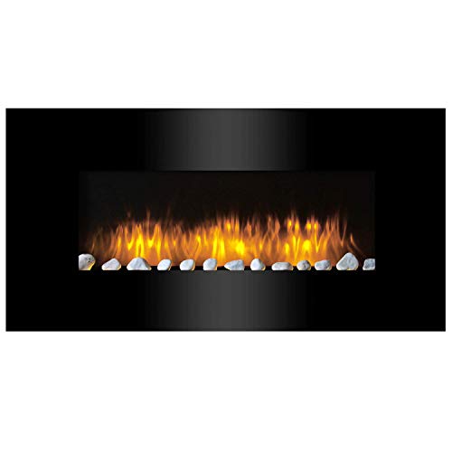 Classic Fire AJ15-S  Vancouver - Calefactor de Pared con Efecto Chimenea, Mando a Distancia, 2000 W, Negro, 105,5 cm