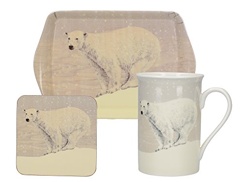 Creative Tops – Escenas de Nieve Oso Polar Tiempo para Bandeja de Taza y Posavasos (/de té Set de Regalo, Multicolor