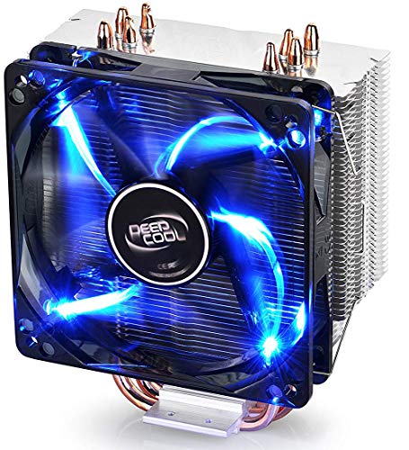 DEEP COOL Gammaxx 400, Disipador de CPU con 4 Tubos de Calor, 120mm PWM CPU Ventilador LED Azul Silencioso,AM4 Compatible, Pasta Térmica Incluida