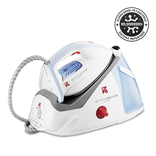 Di4 Jet Pressing 8B-Centro de Planchado, 2600W, Tecnología Healthy: Elimina el 99,999999% de Virus y bacterias, 700gr Golpe, 120gr Vapor Continuo, 1.4 litros, Sistema antical, Blanco,