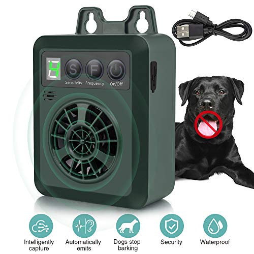 Dispositivo Ultrasónico Antiladridos para Perros, Collar Antiladrido, Collar Silenciador de Entrenamiento Anti-ladridos de hasta 50 pies de alcance, Uso Impermeable para Interiores y Exteriores