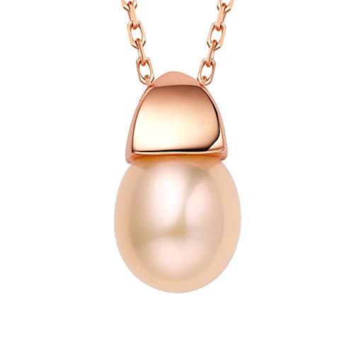 fei liu Fine Jewellery Acorn, Colgante De Bellota, Plata De Oro Roso (925/1000) con Perlas De Agua Dulce