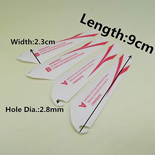 hsvgjsfa 1 Juego = 4 Uds. Nuevas Hojas Principales Rotor De Hélice 2A + 2B 9Cm 90Mm 2,8 Mm Agujero para R/C Mini Helicóptero RC Repuestos Accesorios 10 Juegos De Azul