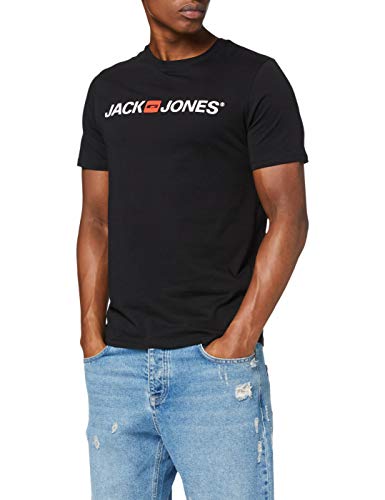 Jack & Jones Jjecorp Logo tee SS Crew Neck Noos Camiseta, Negro (Black Detail: Slim Fit), X-Small para Hombre