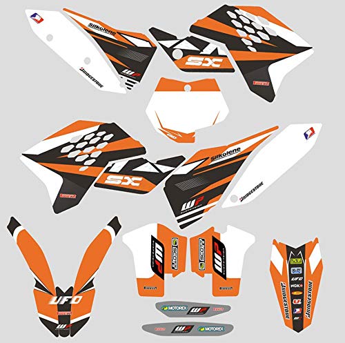 JFG Racing Aduana Personalizada Motocicleta Pegatinas Adhesivas Pegatinas Gráficos Kit para 2007-2010 K.T.M 125 144 150 250 450 505 SX SXF SX-F