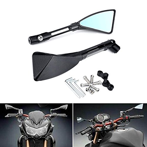 KATUR Motocicleta Espejo retrovisor Triángulo Negro Cuchilla Estilo Demonio Moto 7/8"Soporte de Manillar CNC Billet Aluminio para Yamaha MT-01 MT-03 WR TDM TDR TW Fazer XJR TDM XJ XTZ V MAX WR FZ1