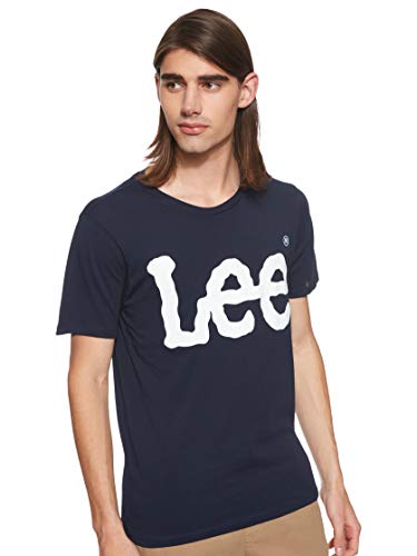 Lee Logo tee, Camiseta para Hombre, Azul (Navy Drop Aiee), Medium