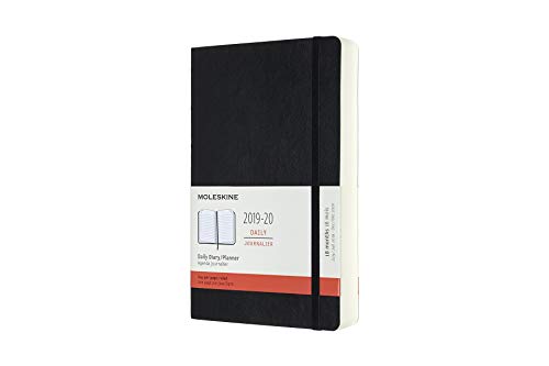 Moleskine - Agenda Diaria de 18 Meses 2019/2020, Calendario Académico con Tapa Blanda y Goma Elástica, Color Negro, Tamaño Grande 13 x 21 cm, 608 Páginas (AGENDAS 18 MOIS)